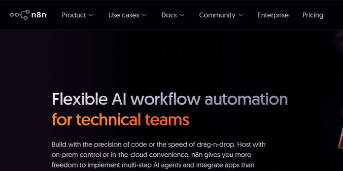 n8n node-based workflow automation builder