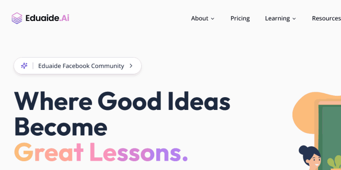 Eduaide.Ai AI lesson planning workspace for teachers