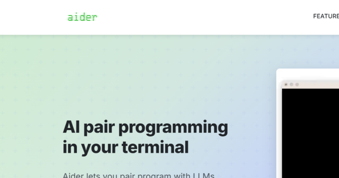 Aider terminal-based AI pair programmer editing code in Git