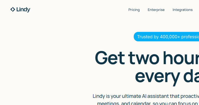 Lindy AI assistant managing inbox and calendar via text message