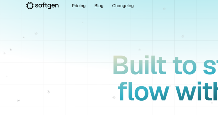 Softgen AI app builder generating a full-stack web application