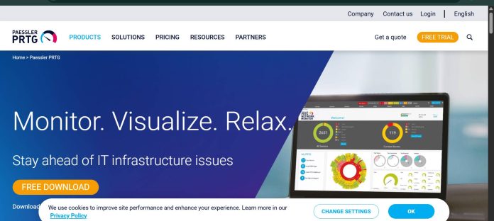 PRTG by Paessler sensor-based network monitoring dashboard