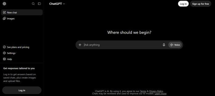 ChatGPT by OpenAI chat interface