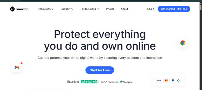 Guardio browser extension blocking a phishing site