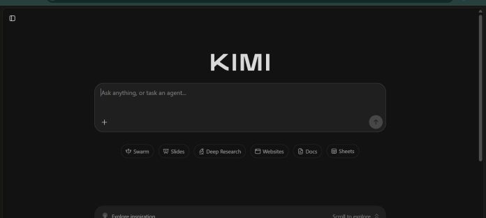 Kimi AI by Moonshot chat interface
