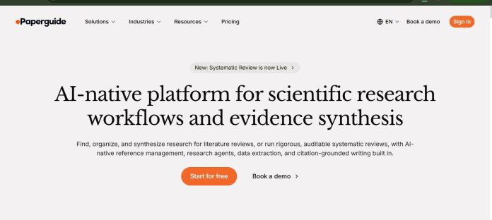 Paperguide AI research and writing workspace