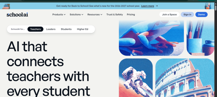 SchoolAI teacher-supervised AI Spaces interface