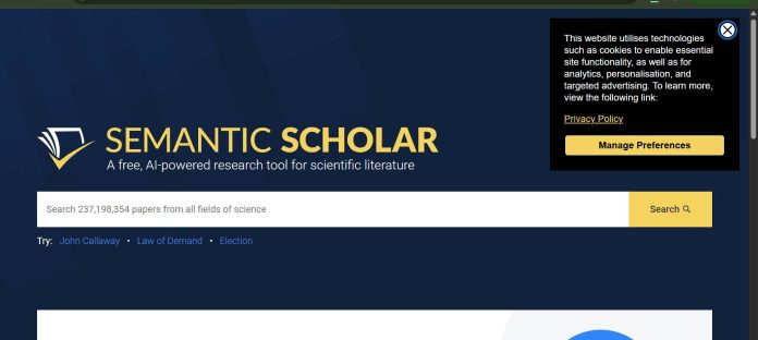 Semantic Scholar academic search and citation graph